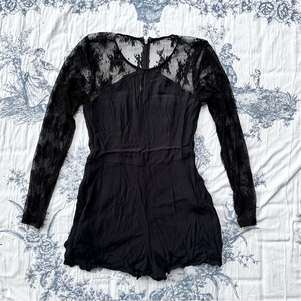 Abercrombie black lace romper